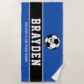Persoonlijke naam van Royal Blue Soccer Player Strandlaken (Voorkant)