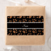 Persoonlijke naam verbrande goudkattenpoten etiket (Insitu)