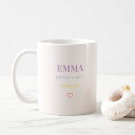 Persoonlijke naam verjaardag koffiemok Typografie