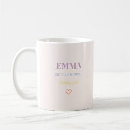 Persoonlijke naam verjaardag koffiemok Typografie