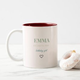 Persoonlijke naam verjaardag koffiemok Typografie Tweekleurige Koffiemok