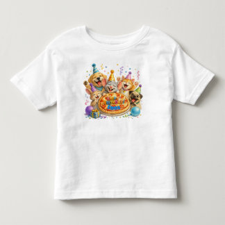 Persoonlijke Naam Verjaardag Pizza Feest Dieren Kinder Shirts