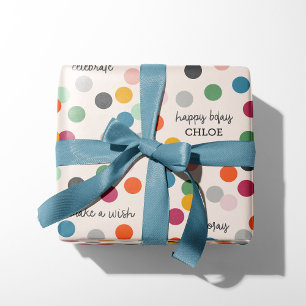 Persoonlijke naam   Verjaardagsconfetti Cadeaupapier