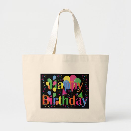 Persoonlijke naam verjaardagsfeestkunst grote tote bag (Voorkant)