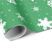 Persoonlijke naam verpleegster groene kerst sneeuw cadeaupapier (Rol Hoek)