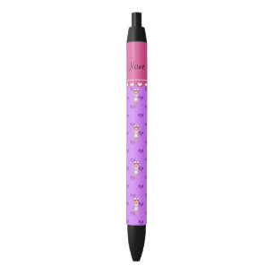 Persoonlijke naam verpleegster pastel paarse harte zwarte inkt pen