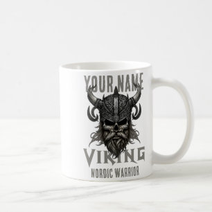 Persoonlijke naam Viking krijger erfgoed T-shirt Koffiemok