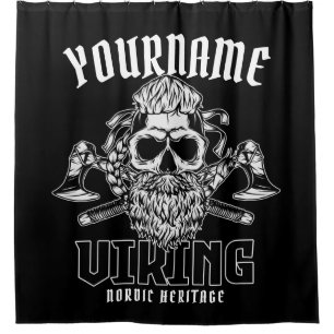 Persoonlijke NAAM Viking Nordic Warrior Heritage Douchegordijn
