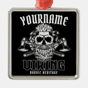 Persoonlijke NAAM Viking Nordic Warrior Heritage Metalen Ornament