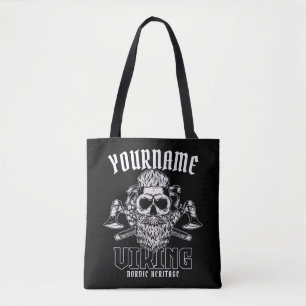 Persoonlijke NAAM Viking Nordic Warrior Heritage Tote Bag