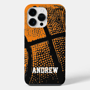 Persoonlijke naam vintage basketbal sportprint iPhone 14 pro max hoesje