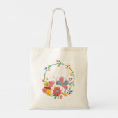 Persoonlijke naam vlinder bloem tas (Achterkant)