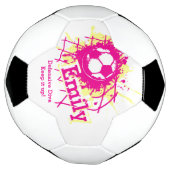 Persoonlijke naam voetbal defensieve meisjes roze (Gedraaid)