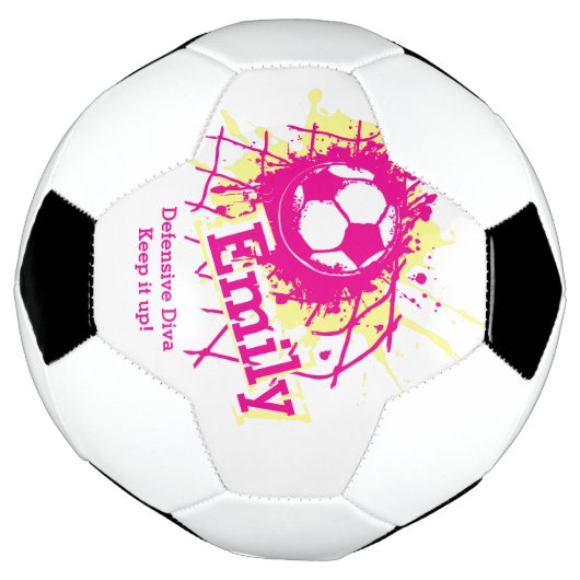 Persoonlijke naam voetbal defensieve meisjes roze (Gedraaid)