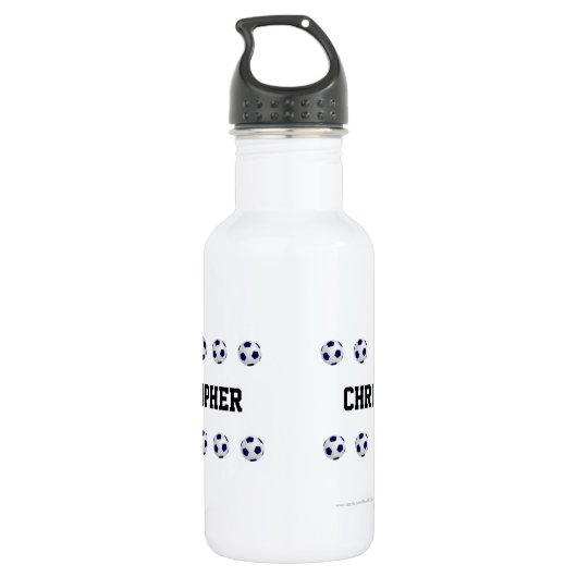 Persoonlijke naam, Voetbal, wit Waterfles (Achterkant)