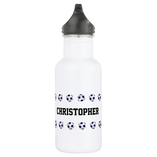 Persoonlijke naam, Voetbal, wit Waterfles (Rechts)