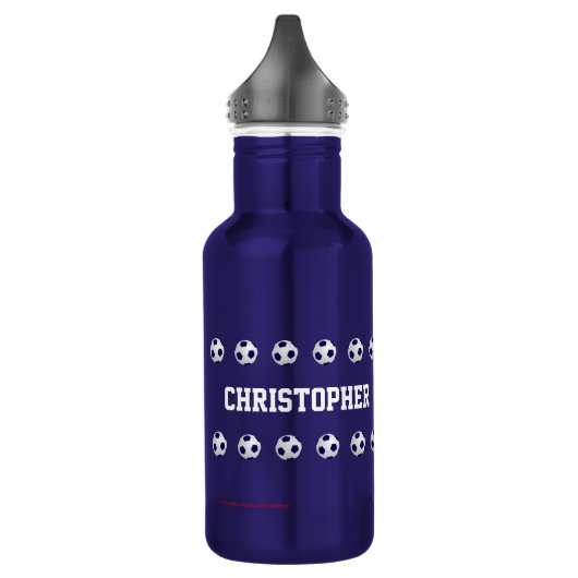 Persoonlijke naam, Voetballen, donkerblauw Waterfles (Links)