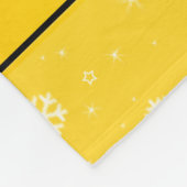 Persoonlijke naam volleybal gele sneeuwvlokken fleece deken (Hoek)