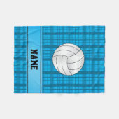 Persoonlijke naam volleybal sky blue plaid fleece deken (Voorkant (Horizontaal))