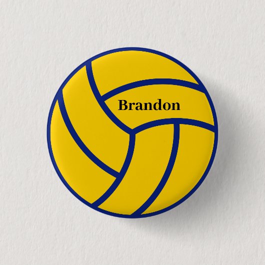 Persoonlijke naam Volleyball Ronde Button 3,2 Cm (Voorkant)