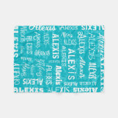 Persoonlijke naam voor Alexis Blauwgroen Fleece Deken (Voorkant (Horizontaal))