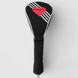 Persoonlijke naam voor haar Gift Cute Red Heart Co Golfheadcover