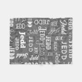 Persoonlijke naam voor Jedd Grey Fleece Deken (Voorkant (Horizontaal))
