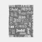 Persoonlijke naam voor Jedd Grey Fleece Deken (Voorkant)