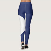 Persoonlijke naam voor kattenmoeder Navy Blue Wit Leggings (Achterkant)