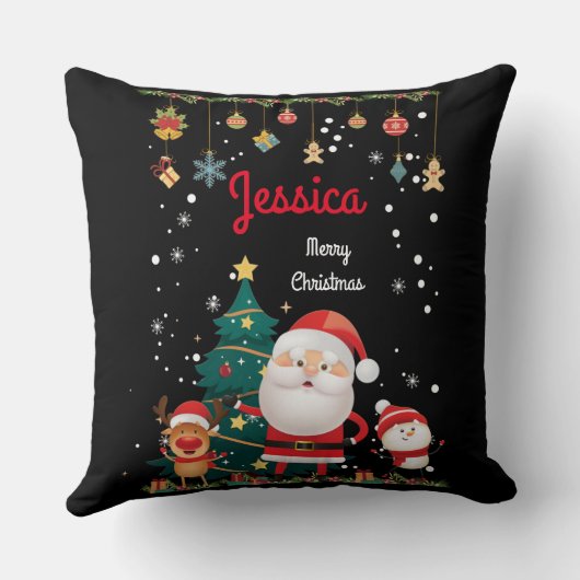 Persoonlijke naam voor uw kind, Kerstmis Kussen (Achterkant)