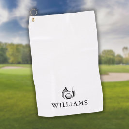 Persoonlijke naam vos en golfbal golfhanddoek