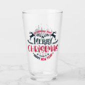 Persoonlijke naam Vrolijk Kerstmis en Nieuwjaar Glas (Voorkant)
