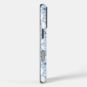 Persoonlijke Naam Vrouwelijk Blauw Bloemmotief Case-Mate iPhone Case (Achterkant / Rechts)