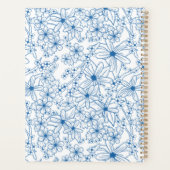 Persoonlijke naam vrouwelijk blauw bloempatroon planner (Achterkant)