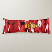 Persoonlijke naam vuurman rode camo lichaamskussen (Voorkant)