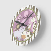 Persoonlijke naam Wall Clock Jacana Girly Oerwoud Ronde Klok (Hoek)