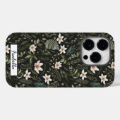 Persoonlijke naam waterverf bloemmotief Case-Mate iPhone case (Achterkant (horizontaal))