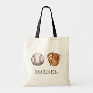 Persoonlijke naam  Waterverf honkbalhandschoenen   Tote Bag
