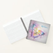 Persoonlijke naam Waterverf kleurrijke vlinder Notitieboek (Binnen)