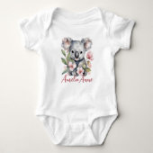 Persoonlijke naam waterverf koala beer romper (Voorkant)
