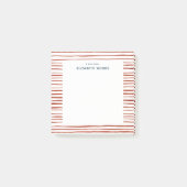  Persoonlijke naam Waterverf Rode stripte Feestdag Post-it® Notes (Voorkant)