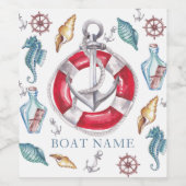 Persoonlijke naam Waterverf Wijn Etiket (Enkel label)