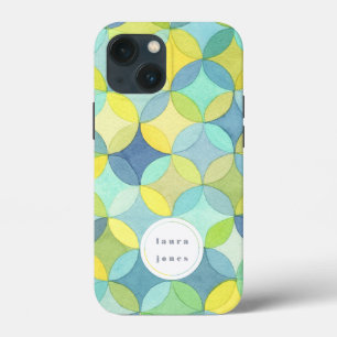 Persoonlijke naam waterverfcirkelpatroon Case-Mate iPhone case