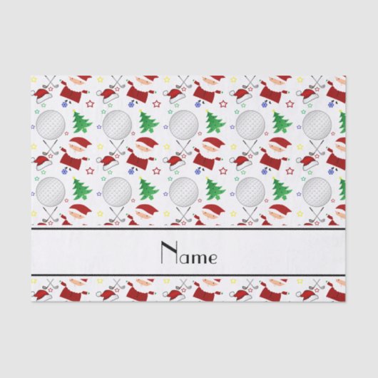 Persoonlijke naam: white christmas golfing tissuepapier (Voorkant)