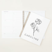 Persoonlijke naam wilde bloem planner (Display)