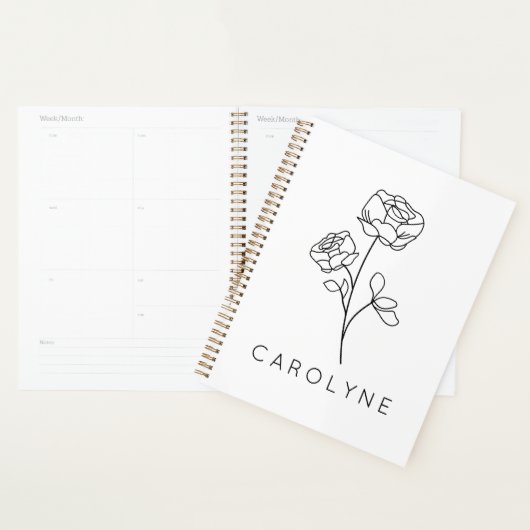 Persoonlijke naam wilde bloem planner (Display)