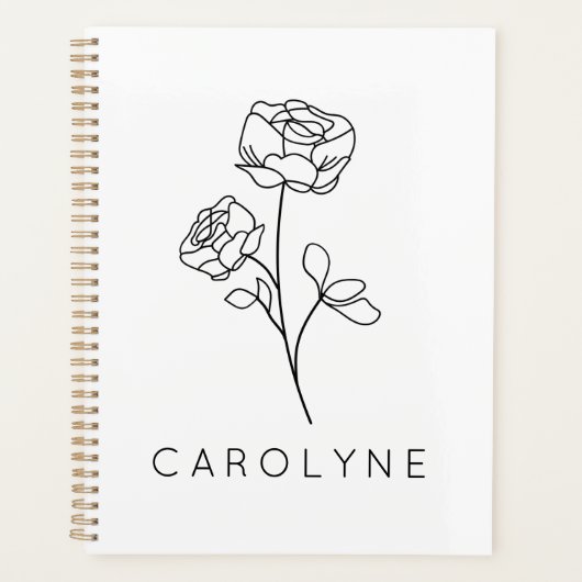 Persoonlijke naam wilde bloem planner (Voorkant)