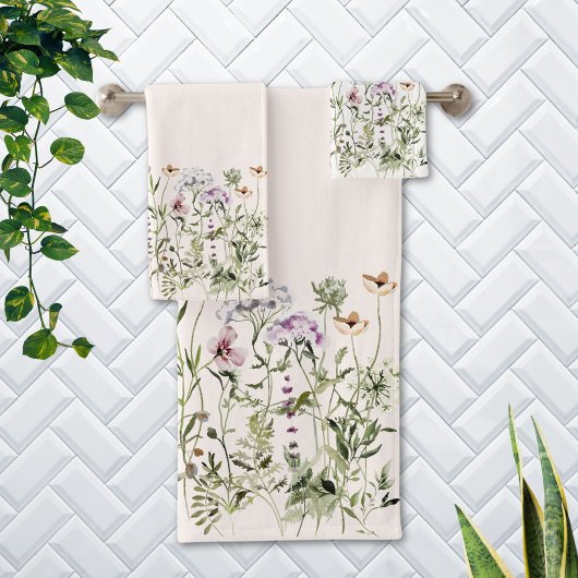 Persoonlijke naam Wilde Bloementuin Bad Handdoek