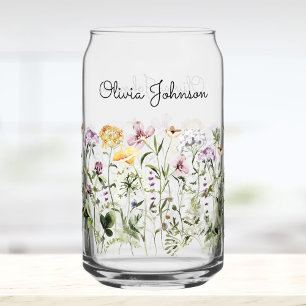 Persoonlijke naam Wilde Bloementuin Blikvorm Glas