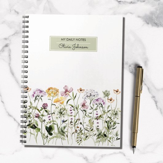 Persoonlijke Naam Wilde Bloementuin Notitieboek